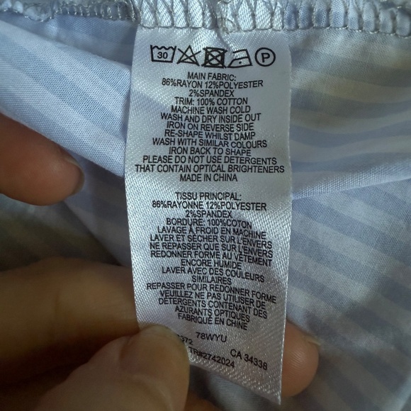 Bloomingdale's | French Connection | Size Small | Grey/Blue Mix It Shirt - Picture 5 of 9